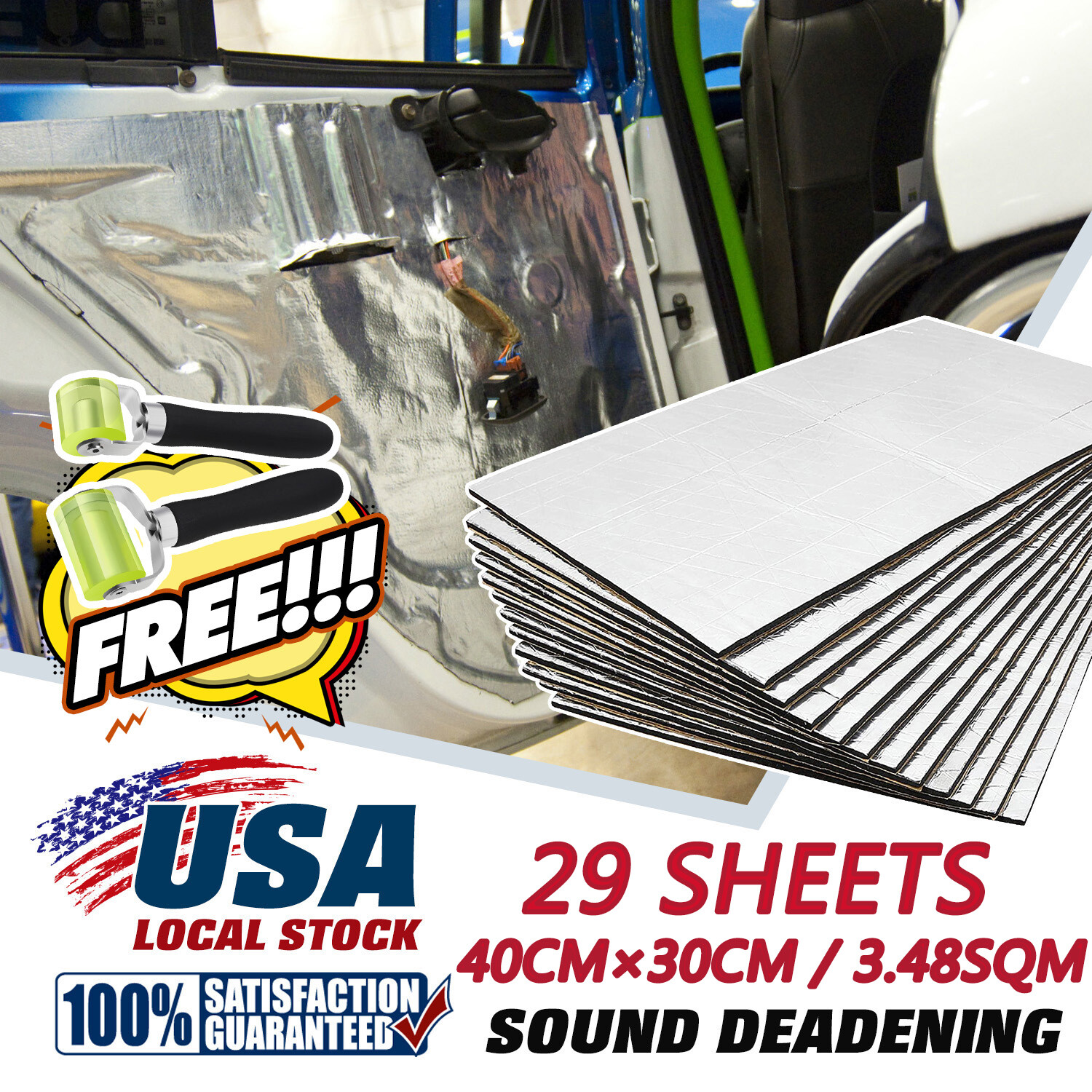 5mm Car Underlay Underfelt Sound Deadener Noise Proofing Insulation Mat 40x30cm