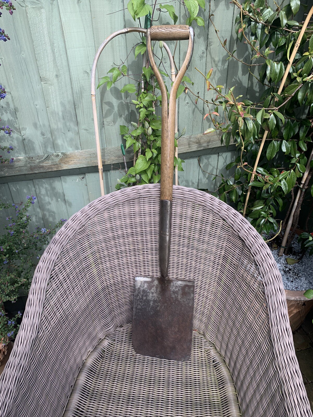 Vintage ELWELL Y handle garden spade eBay