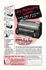 Apeco Auto Stat Print Ad Business Equipment Advertising Photocopier Machine 1953