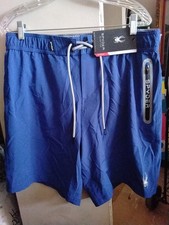 SPYDER SWIM TRUNKS MENS XL BLUE ZIPPERED POCKET Lined NWT