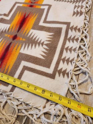 Vintage Pendleton Beaver State Wool Blanket 62x64 Harding Navajo