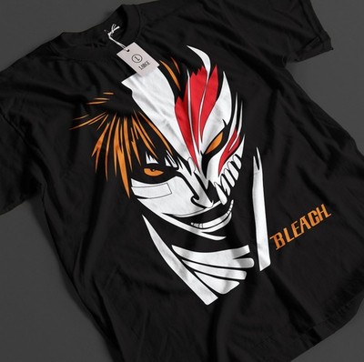 Bleach Anime Shirt Ichigo Bankai T-Shirt Byakuya Tshirt Aizen Zaraki Unisex Tee