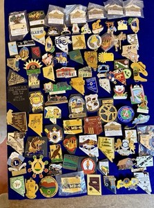 93-piece Vintage Lions Club Enamel Pin Collection – Nevada District 4-N & Beyond