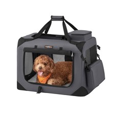 Portable Dog Crate 24 Collapsible Soft Carrier Gray UPDC60GY Feandrea Inches