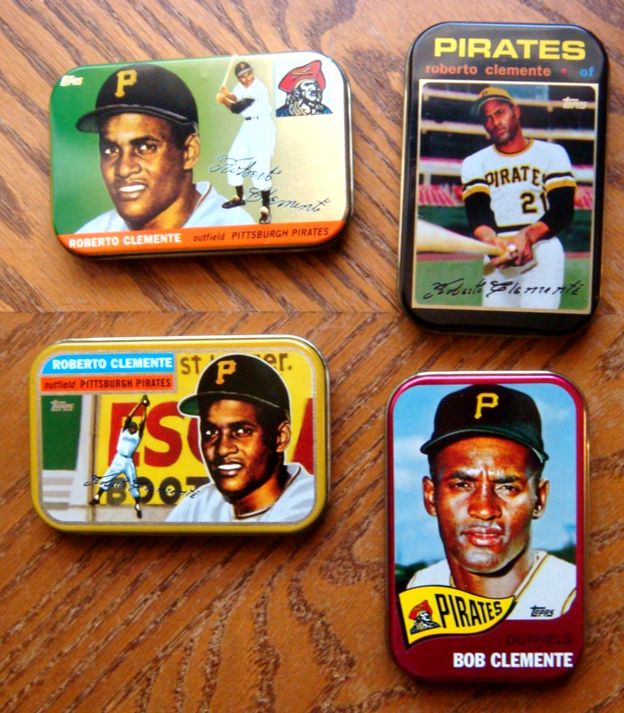 1998 -4 Topps ROBERTO CLEMENTE PIRATES COMP SET OF TINS 1955 1956 1965 1971  MT