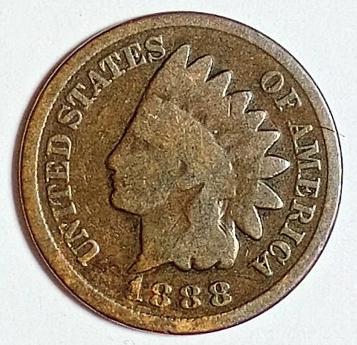 Indian Head Penny Lot of "1" VERY NICE 1888 GOOD OR BETTER°$ FREE SHIPPING $#755