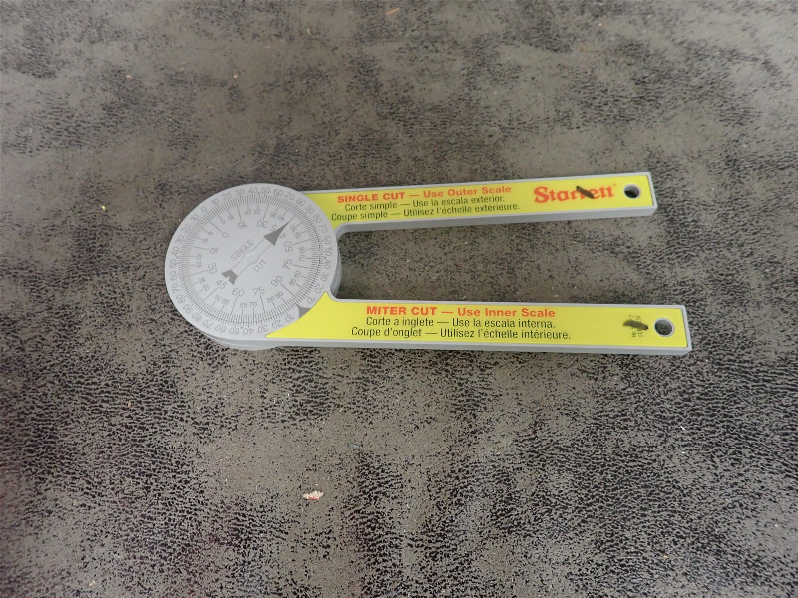 Starrett 12255 505P-7 7" Hardened Plastic Miter Protractor (BN422)