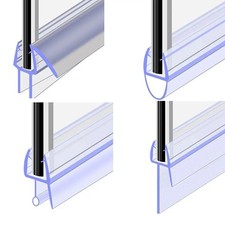 PVC Shower Door Seal Strip Frameless Bottom Seal for 4-6mm Glass Waterproof