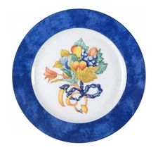 Bernardaud Limoges Borghese Royal Blue Salad Plates 8 3/8" Made in France