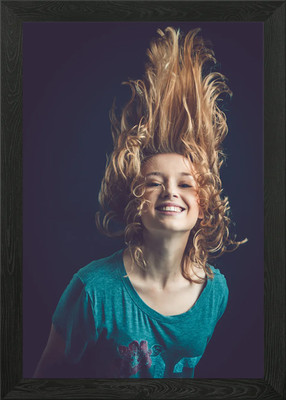 Girl Hair Flick Framed Wall Art Poster Canvas Print Picture