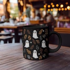 Whimsical Ghost Coffee Mug, Cute Halloween Mug, Spooky Season Gift