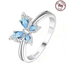 Butterfly Ring 925 Sterling Silver Closed Band For Women Jewelry Gift Uk