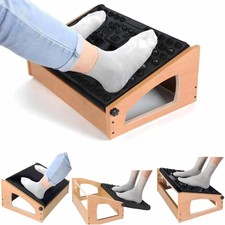 Natural Ergonomic Foot Rest 4 Adjustable Height Stool Under Desk Flip Over
