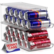 Sorbus Skinny Soda Can Organizer for Refrigerator - Stackable Slim Can Holder...