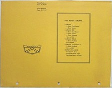 1966 Ford Fairlane Media Information Photo And Copy Release Press Kit Folder 1966 Ford Fairlane Media Information Photo And Copy Release Press Kit Folder