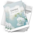 Trauer Danksagung Set 10 Karten Dank im Trauerfall mit Umschlag sanfte Blüten