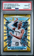 2023 OPTIC MY HOUSE #6 VICTOR WEMBANYAMA GOLD 1/10 JERSEY MATCH 1/1 ! PSA 10💎