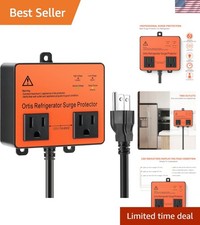 Reliable Voltage Surge Protector for Home Appliances - 2 Outlets, Orange Design
