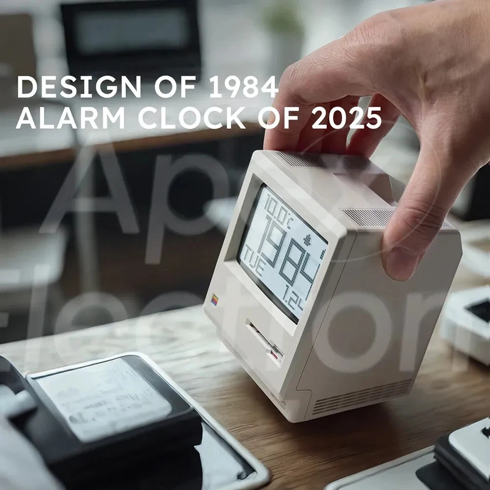 Sveglia Maclock Macintosh un classico ornamento da scrivania con un orologio digitale - Immagine 3 di 4