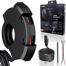 Motorcycle USB Clamp Fast-Charging Type C PD 30W SAE DC 12V KDR-M3D-C2