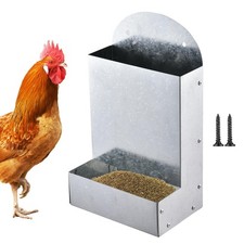 Convenient Metal Chicken Feeder with Grit and Oyster Shell Holder for Farm