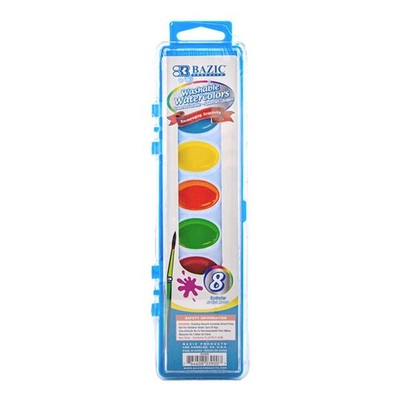 BAZIC 8 Ct. Semi Moist Watercolor w/ Brush [3900]