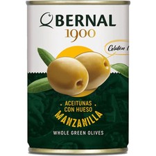 Bernal Aceitunas Con Hueso Manzanilla Grüne Oliven mit Kern 292g Dose