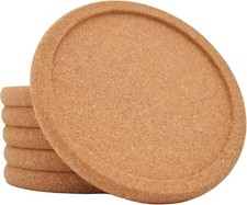Cork Coasters with Lip 4-Inch Set of 6
