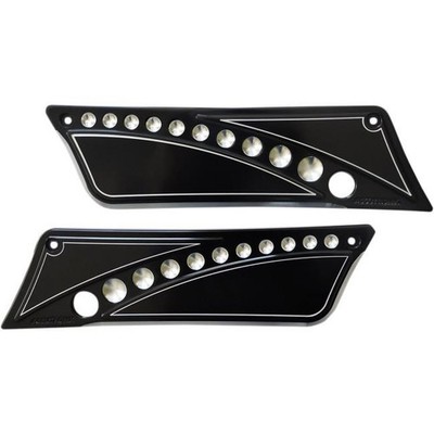 Accutronix Saddlebag Latch Covers - Black Motorcycle Street Bike BLC9313-DN