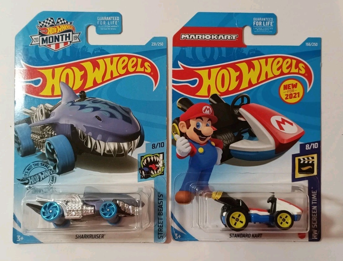 Hot Wheels 2019 Sharkruiser Treasure Hunt  2021 Standard Mario Kart Lot of 2  