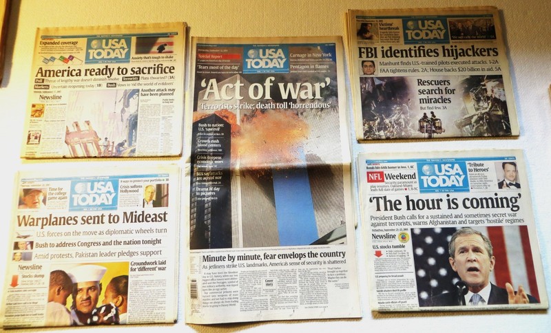 WORLD TRADE CENTER 9/11 Attack 5 USA Today Original Star Ledger Newspaper Issues