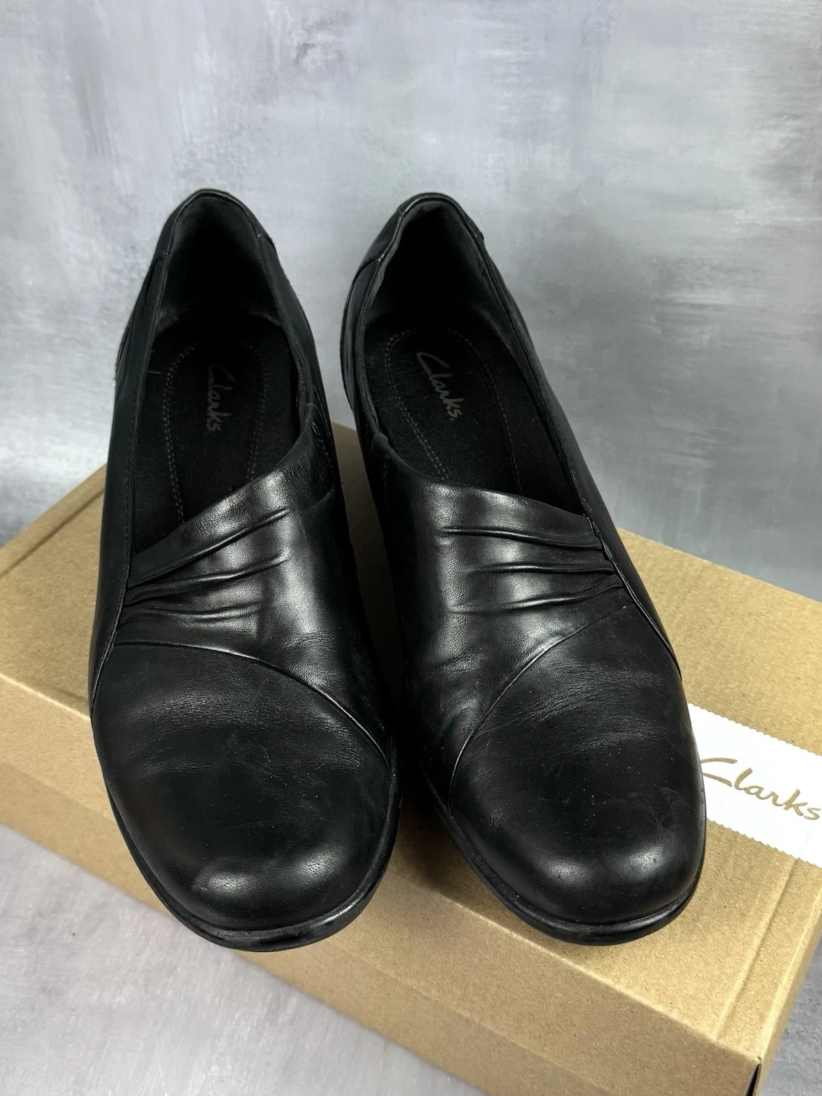 Clarks ULTIMATE COMFORT SLIP ON NERO DONNA 10 CUT OUT SNOW FLACK DESIGN US INtime OTTIMEioni