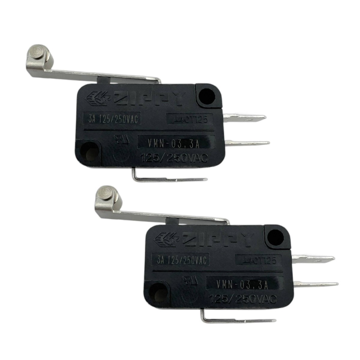 2x ZIPPY VMN-03.3A Light Force Roller Lever Micro Switch 3A 125 2x ZIPPY VMN-03.3A Light Force Roller Lever Micro Switch 3A 125