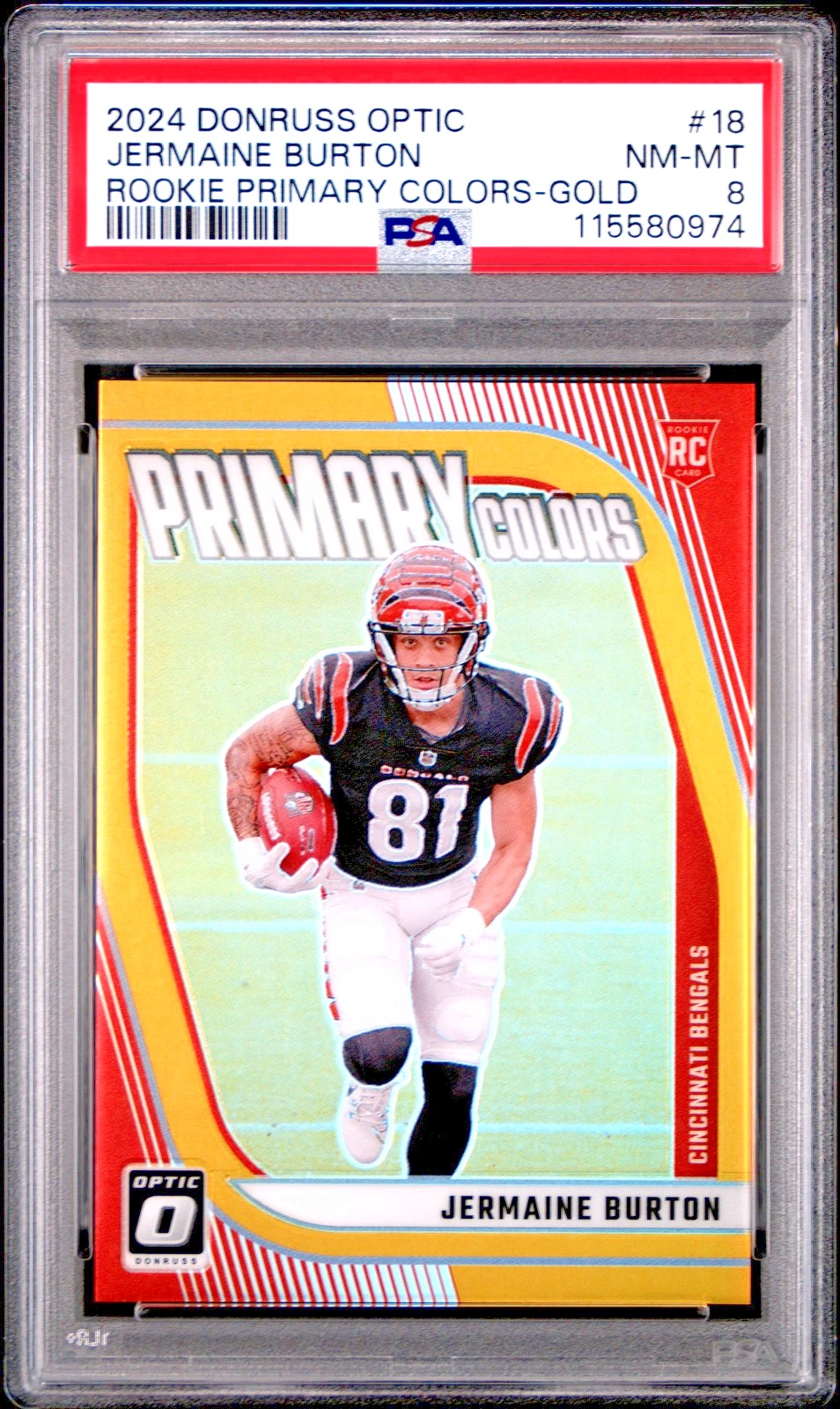 Jermaine Burton Panini Donruss Optic Rookie Primary Colors #18 Gold