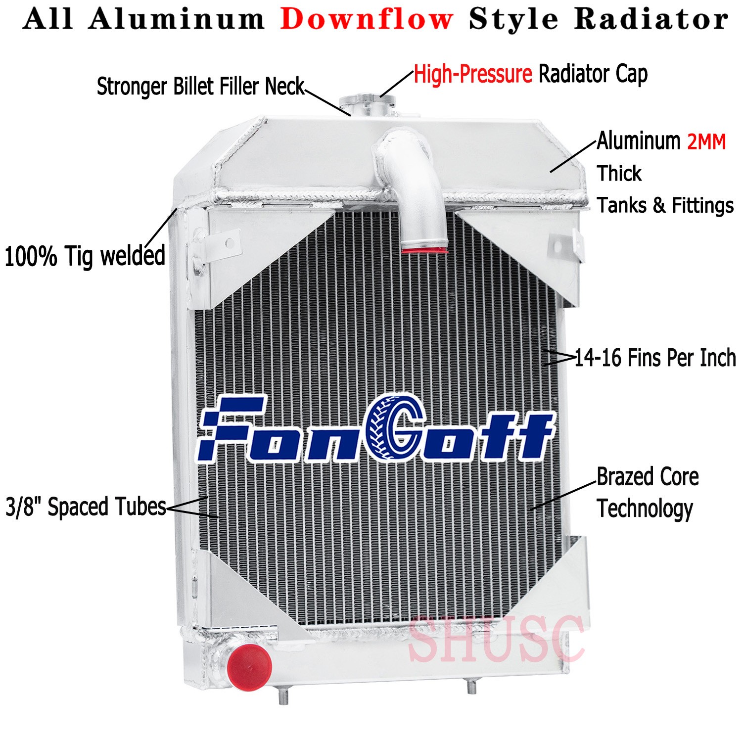 Aluminum 3 Rows Radiator Fits For Case Tractor(s) VA, VAC, VAH, VAI, VAO VTA2688