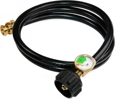 5 FT Propane Hose Adapter with Propane Tank Gauge for Weber Q1200, 1000 Propane
