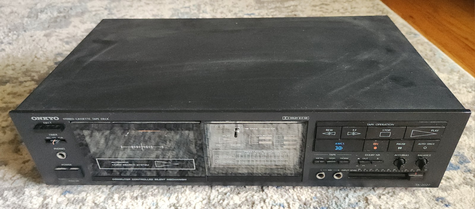 TESTED WORKS  Onkyo TA-2027 Stereo Cassette Tape Deck Computer Controlled Silent