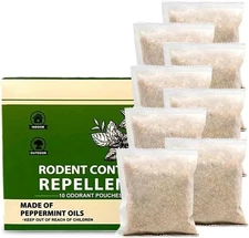 Vamoose Natural Rodent Repellent - 10 Pack Peppermint Oil - Mice & Rat Deterrent