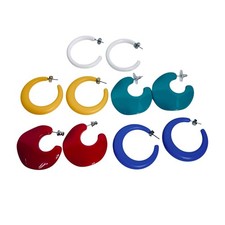 Lot Of 5 Large Plastic Hoop Pierced Earrings 6109 