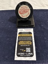 Gordie Howe #9/HOF 72 Signed Official Detroit Red Wings Puck JSA COA