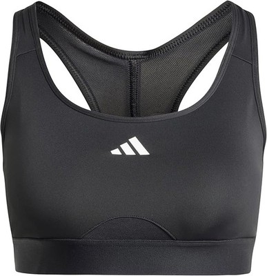 ADIDAS POWERREACT TRAINING BRA SIZE XS BLACK NEW RACERBACK REMOVABLE PADDING