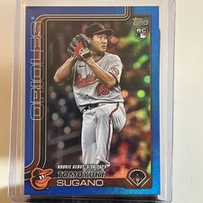 2025 Topps Update Blue Rainbow Foil /150 US55 Tomoyuki Sugano, RC Debut Orioles