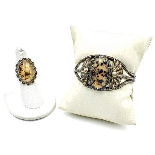 Pince à Cravate Bell Trading – Sterling Argent, Moss Agate, Roadrunner, USA
