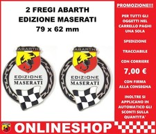 ABARTH EDIZIONE MASERATI 2 FREGI BADGE EMBLEMA IN METALLO SMALTATO 3D
