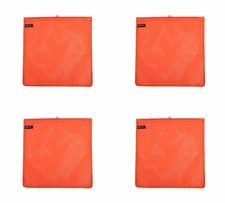 Vinyl Mesh Safety Flag Orange with Wire Loop 18" x 18" DOT Compliant - 4 Pack