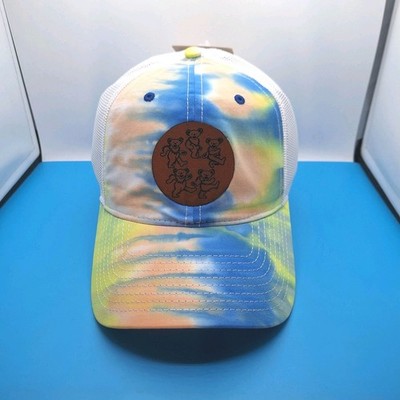 Grateful Dead Bears Round Leather Patch Trucker Snapback Hat Cap Cotton