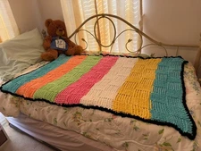 Afghan Crochet Throw Lap Blanket - Multi Color
