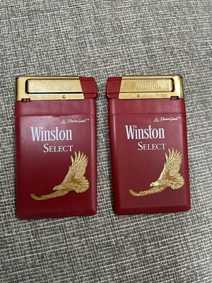 Vintage Winston Select Slim Line Cigarette Lighters Empty Lot Of 2