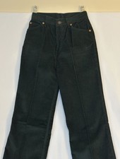 VINTAGE 1970's Levi  s Levis Corduroy Pants - Pleated Bootleg Dark Green size 7