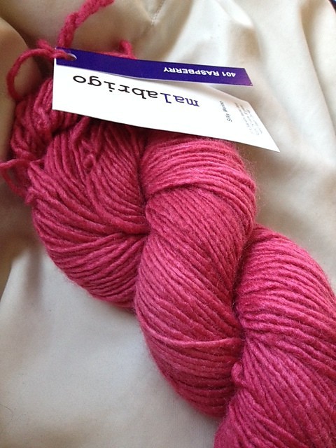 Malabrigo Yarn Silky Merino Silk Wool blend DK weight RASPBERRY pink 150 yards